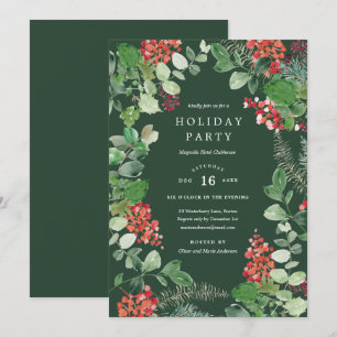 Convite de festas Holiday Bushes