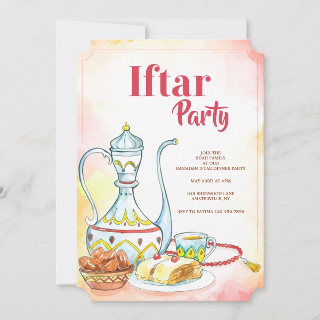 Convite de festas Iftar (Frente)