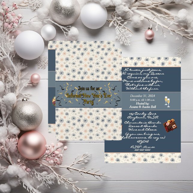 Convite de festas informal de Ano Novo (Criador carregado)