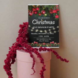 Convite de festas jante da véspera de Natal Vermel