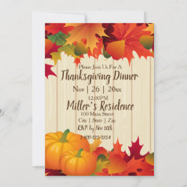 Convite de festas Jante de Ação de Graças