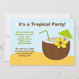 Convite de festas Luau