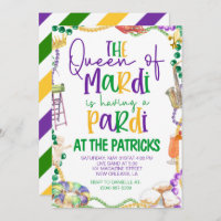 Convite de festas Mardi Gras