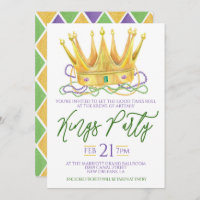 Convite de festas Mardi Gras Kings