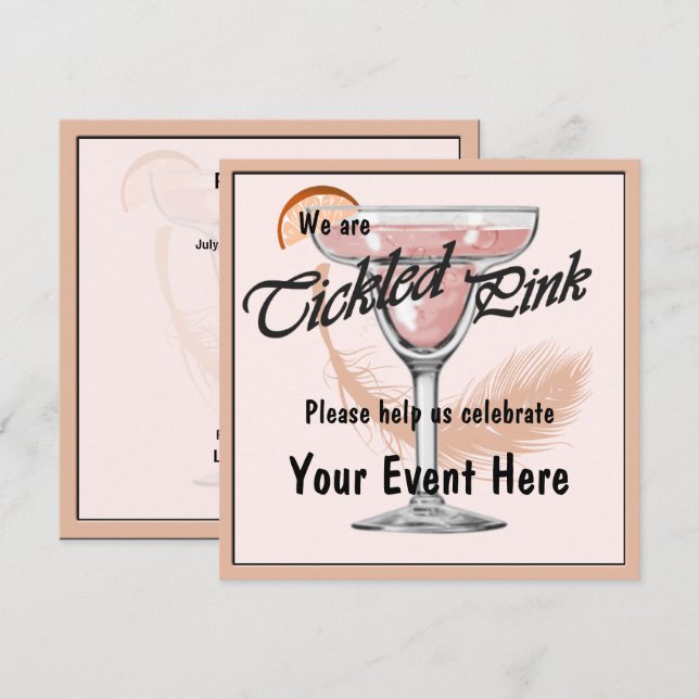 Convite de festas Margarita Tickles Fiesta (Frente/Verso)