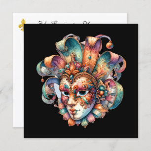 Convite de festas Mascarada de Mardi Gras