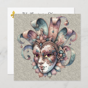 Convite de festas Mascarada de Mardi Gras