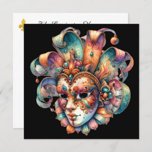 Convite de festas Mascarada de Mardi Gras