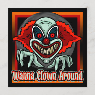 Convite de festas mau do Dia das Bruxas do palhaç