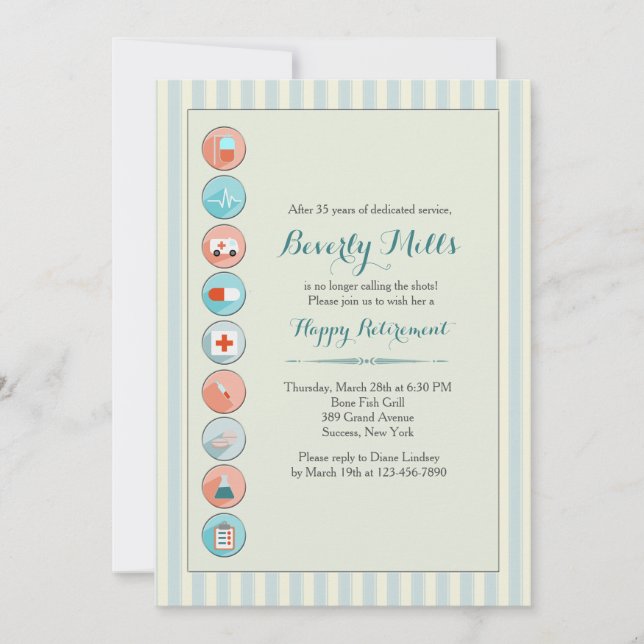 Convite de festas médico da aposentadoria (Frente)