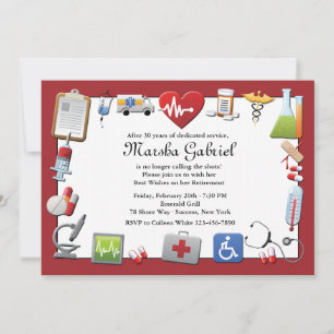 Convite de festas médico da aposentadoria