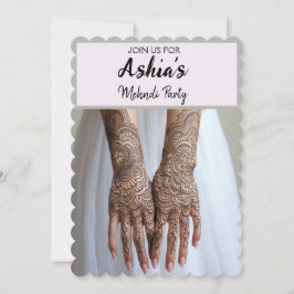 Convite de festas Mehndi Personalizado/Henna
