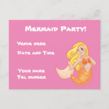 Convite de festas Mermaid