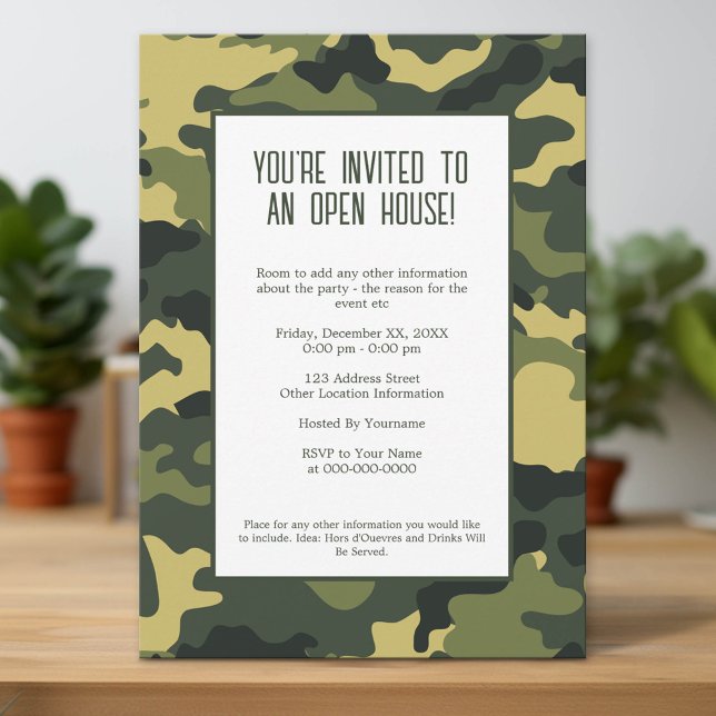Convite de festas Militar/Camuflagem (Custom Invitation)