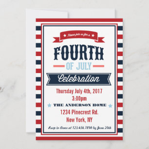 Convite de festas Moderno de 4 de julho de Celebra