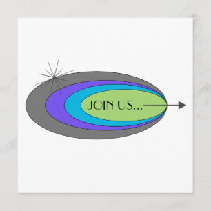 Convite de festas moderno do meio século