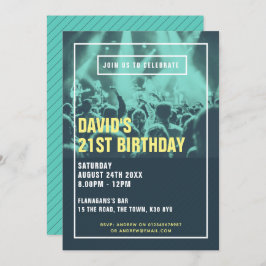 Convite de festas Moderno Duotone