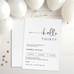 Convite de festas moderno minimalista<br><div class="desc">Este convite de festas de aniversário de 30 anos de tipografia minimalista é perfeito para uma festa de aniversário moderna. A simples design apresenta uma tipografia clássica minimalista, a preto e branco, com um toque moderno. Personalizável em qualquer cor. Mantenha o design mínimo e elegante, como está, ou personalize-o adicionando...</div>