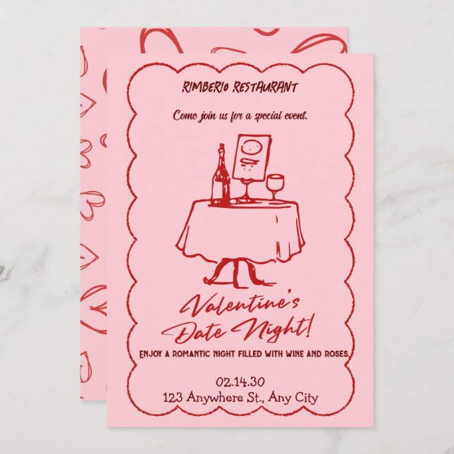 convite de festas moderno namorados (Frente/Verso)