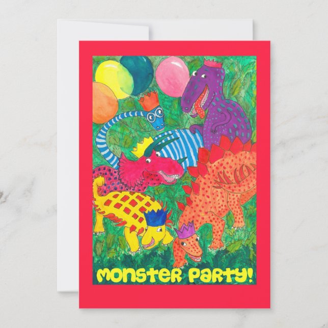 Convite de festas Monster (Frente)
