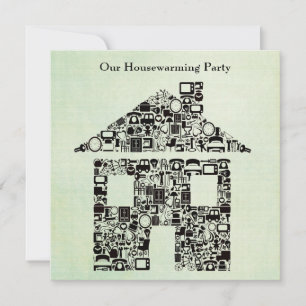 Convite de festas movente do Housewarming Home da