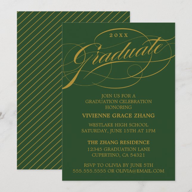 CONVITE DE FESTAS NA MODA ELEGANTE FORMANDO SCRIPT (Frente/Verso)
