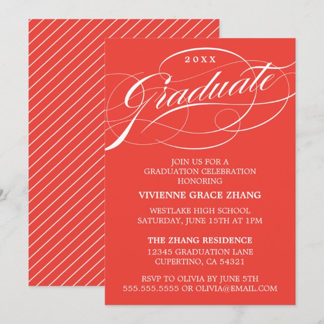 CONVITE DE FESTAS NA MODA ELEGANTE FORMANDO SCRIPT (Frente/Verso)