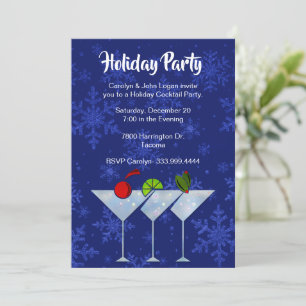 Convite de festas na moda Martinis Holiday Cocktai