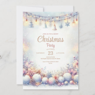 convite de festas natalino de aquarela