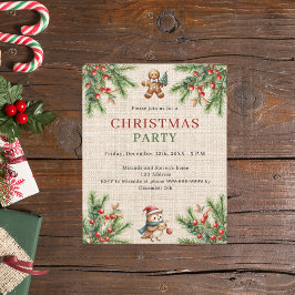 Convite de festas natural de Natal de pinheiro