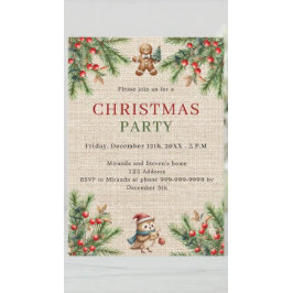 Convite de festas natural de Natal de pinheiro