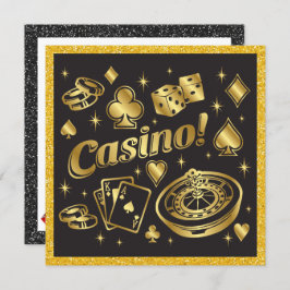 Convite de festas Noite de Casino