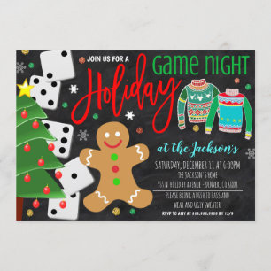 Convite de festas Noite de Jogo de Férias