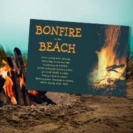 Convite de festas Noturno de Beach Bonfire