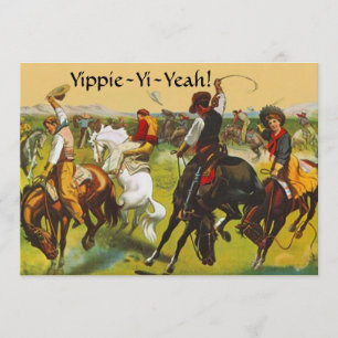 Convite de festas ocidental selvagem de Yippie Yi
