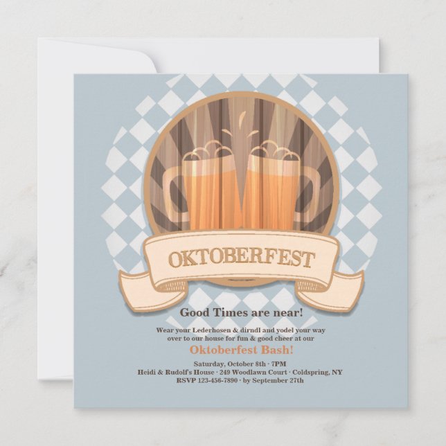 Convite de festas Oktoberfest (Frente)