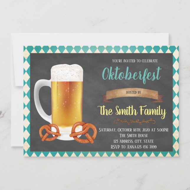Convite de festas Oktoberfest (Frente)