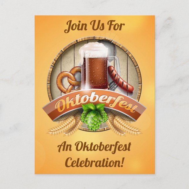 Convite de festas Oktoberfest (Frente)