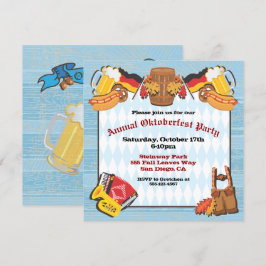 Convite de festas Oktoberfest em madeira antiga