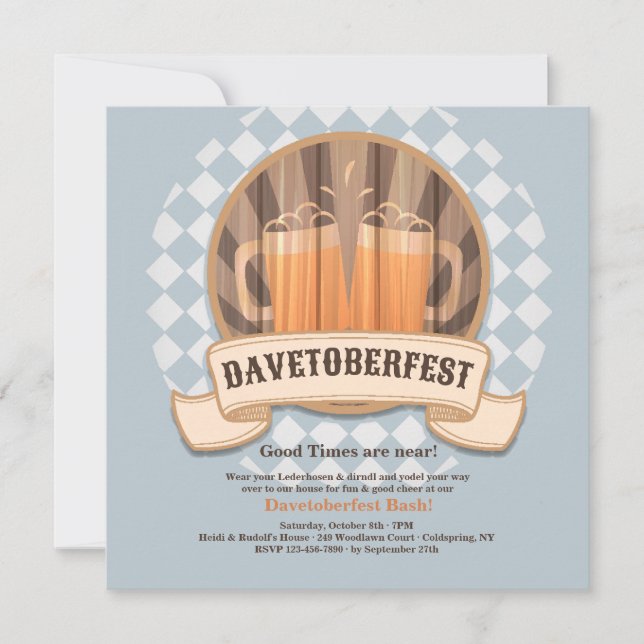 Convite de festas Oktoberfest Personalizado (Frente)
