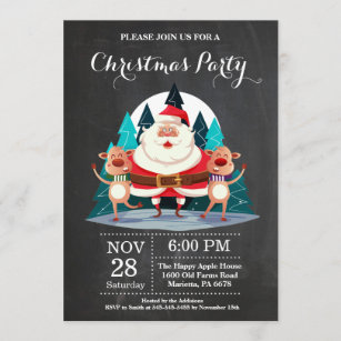 Convite de festas Papai Noel de Holiady do Natal