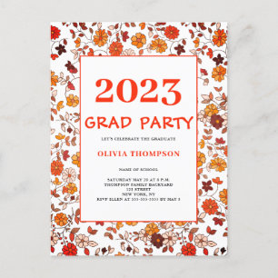 convite de festas para Graduação Retro Floral 2023