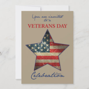 Convite de festas para o dia de veteranos, estrela