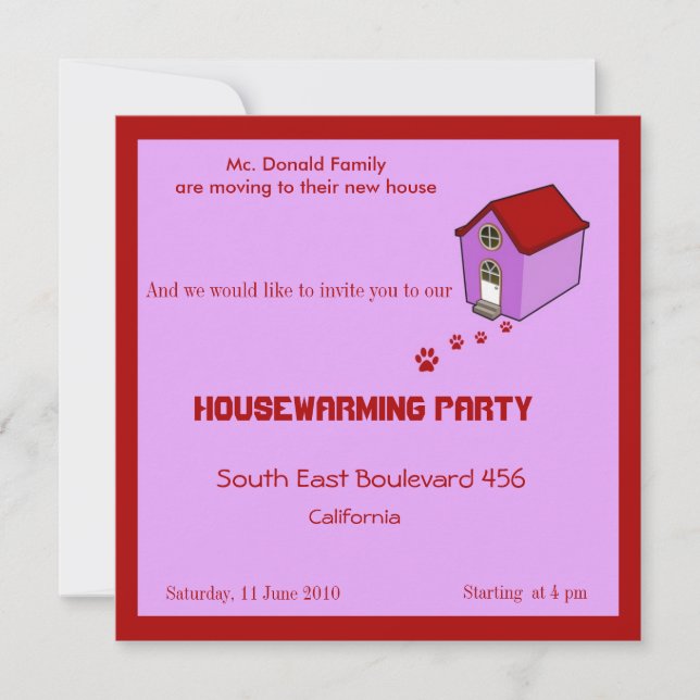 Convite de festas para uso doméstico (Frente)