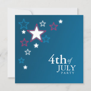 convite de festas Patriótico das Estrelas em 4 de 