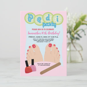 Convite de festas PEDICURE SPA 5x7
