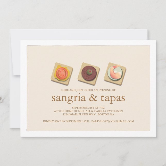 Convite de festas Pequeno Bites Trio Sangria & Tap (Frente)