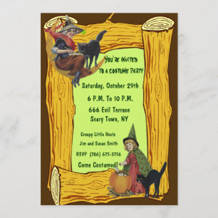 Convite de festas pequeno das bruxas