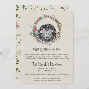 Convite de festas pequeno do ouriço