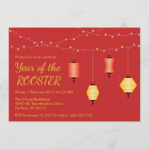 Convite de festas personalizado chinês do ano novo